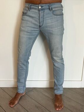 Diesel SLEENKER Slim-Skinny Button Fly Stretch Jeans Size 32 Blue Denim 084QK